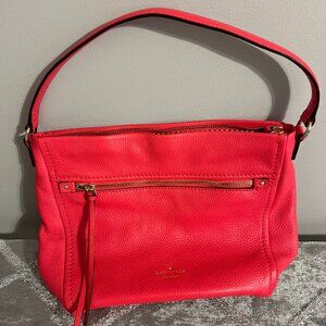 NWOT Kate Spade New York Cobble Hill Toddy Leather Shoulder Bag. Coral Orange